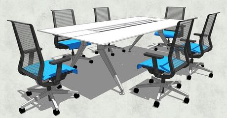 精品会议室办公室桌椅SU模型素材 高效办公空间的必备元素