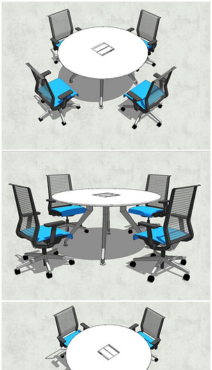 精品会议室办公室桌椅SU模型素材下载-编号17326731-商业景观 办公家具定制