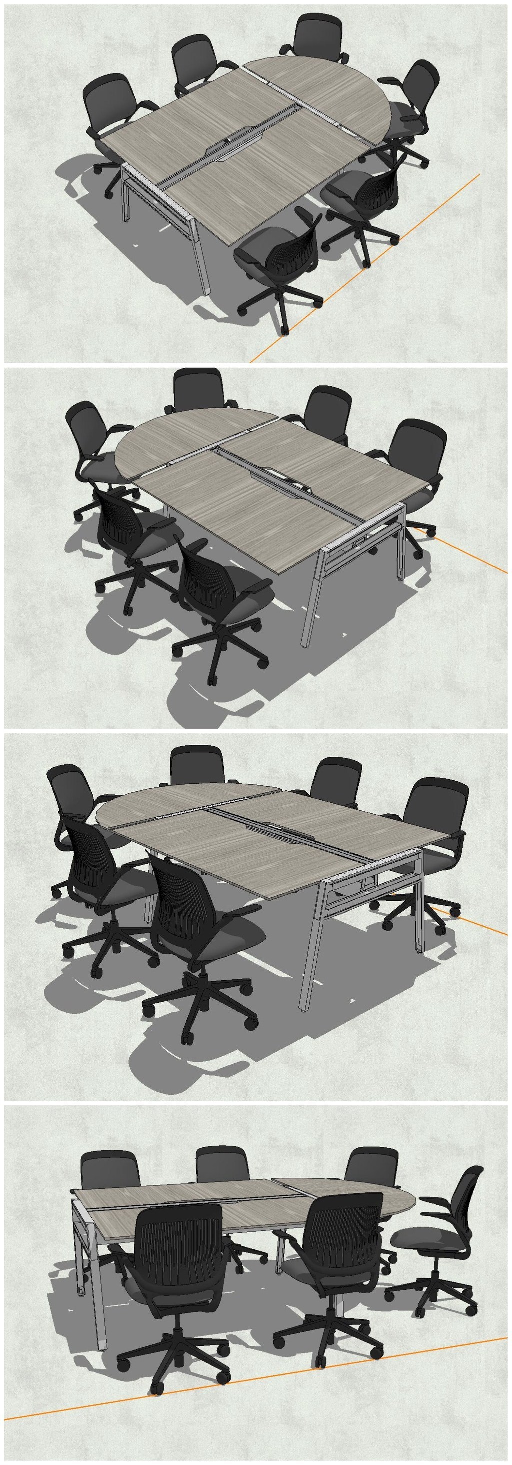 原创精品中型会议室办公室桌椅SU模型素材 商用办公家具的理想选择